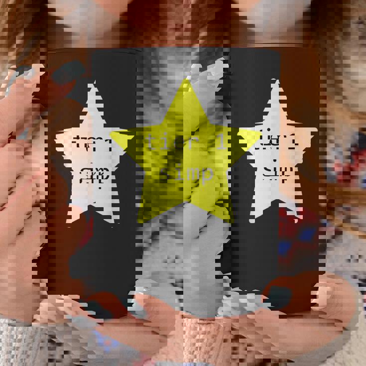 Tier 1 Simp Dank Meme Gaming Simp Streamer Taza de café - Regaloses