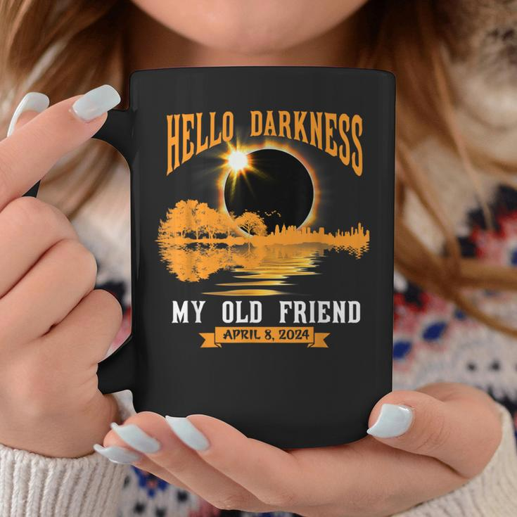 Total Solar Eclipse 2024 Hello Darkness My Old Friend Coffee Mug Funny Gifts