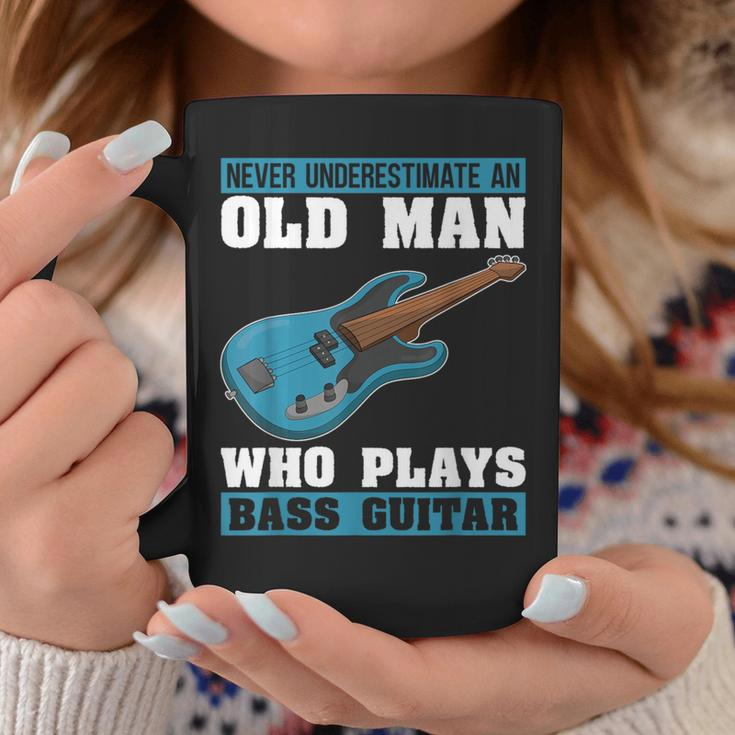 Never Underestimate An Old Man Who Plays Bass Guitar Coffee Mug Unique Gifts