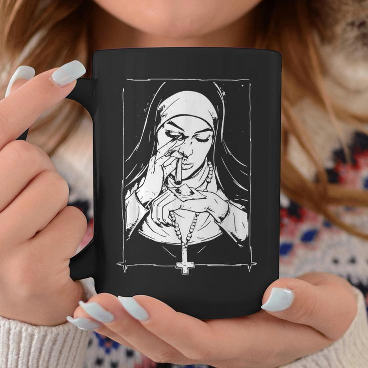 Unholy Drug Nun Costume Dark Satanic Essential Horror Coffee Mug Unique Gifts