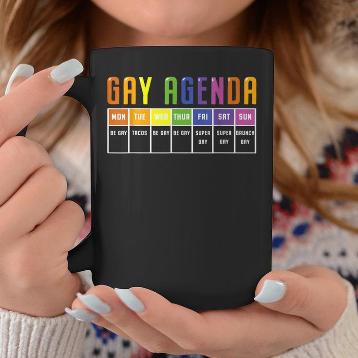 Gay Agenda Lgbtq Rainbow Flag Pride Month Ally Support Coffee Mug Unique Gifts