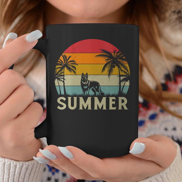 German Shepherd Dog Palm Tree Sunset Beach Vacation Summer Coffee Mug Unique Gifts
