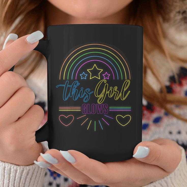 This Girl Glows Cute Girl Woman Tie Dye 80S Party Team Coffee Mug Unique Gifts