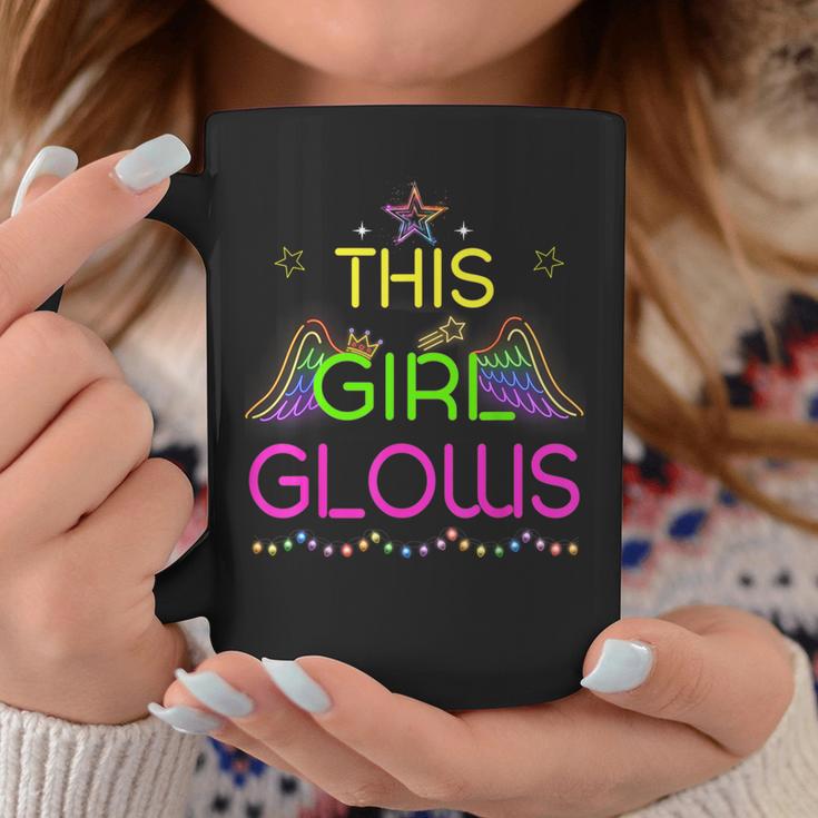 This Girl Glows Cute Girl Woman Tie Dye 80S Party Team Coffee Mug Unique Gifts