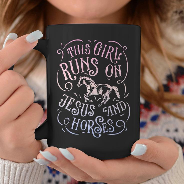 This Girl Runs Jesus And Horses Horse Riding Equestrian Coffee Mug Unique Gifts