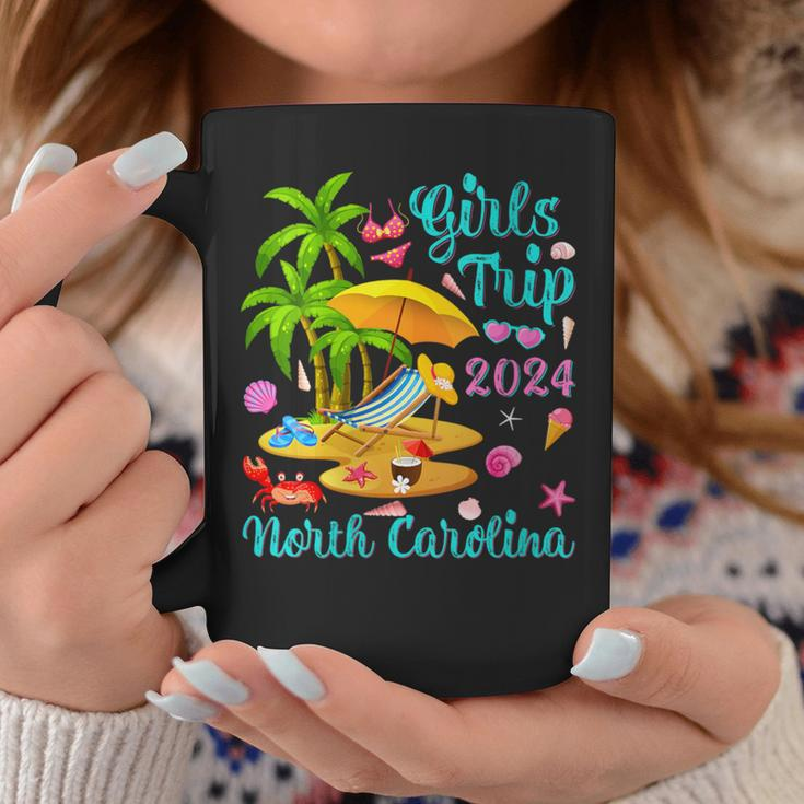 Girls Trip 2024 Palm Tree Sunset North Carolina Beach Coffee Mug Unique Gifts