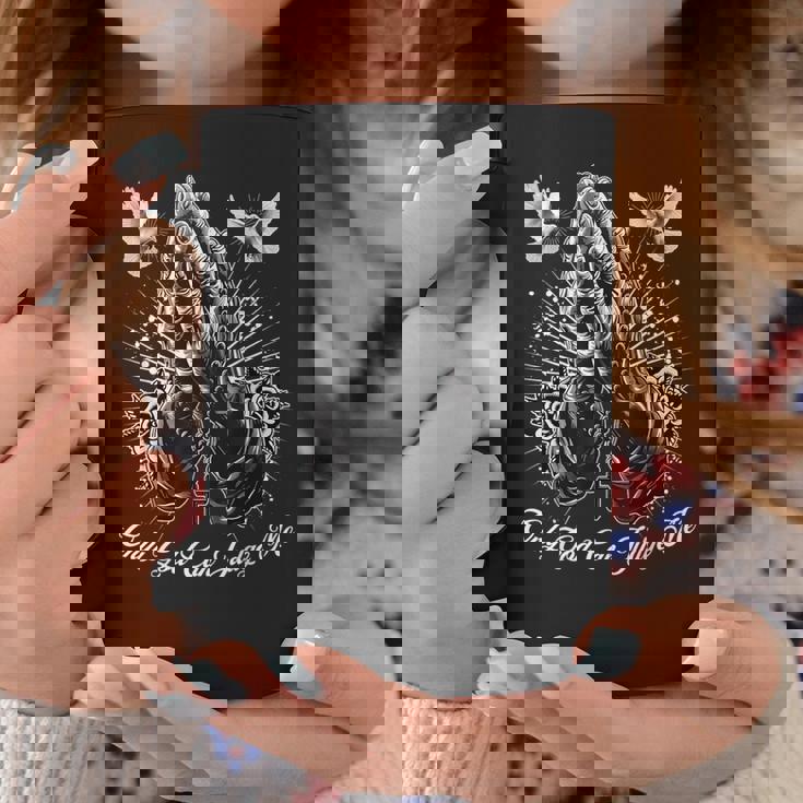 Only God Can Judge Me Prayer Hands Chicano Tattoo Doves Coffee Mug Funny Gifts