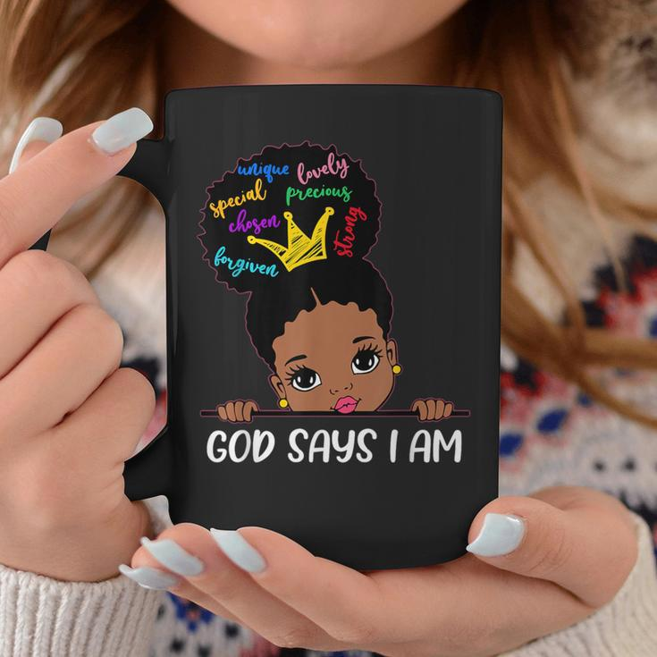 God Says I Am Melanin Girls Black History Junenth Toddler Coffee Mug Personalized Gifts