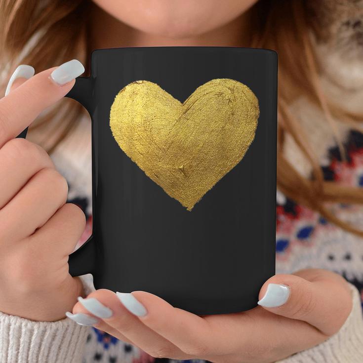 Gold Heart Symbol Of Love Coffee Mug Unique Gifts