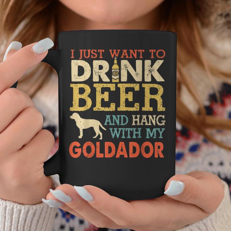 Goldador Dad Drink Beer Hang With Dog Vintage Coffee Mug Unique Gifts