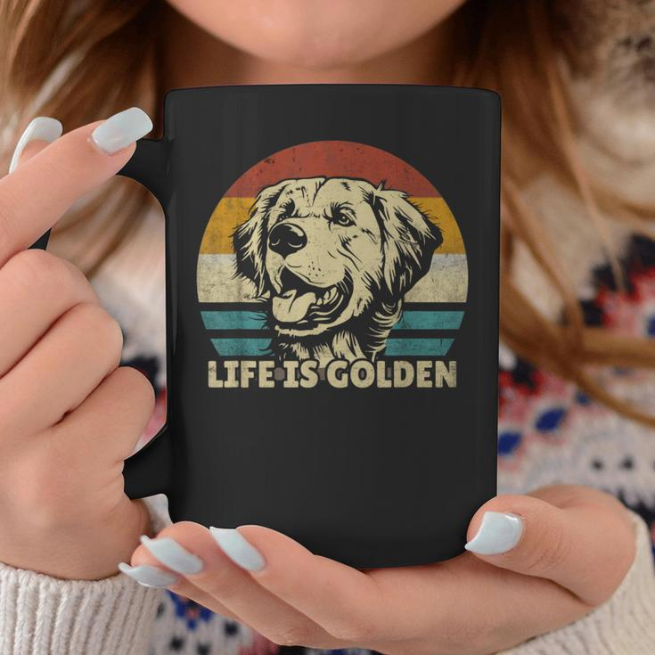 Golden Retriever Dog Life Is Golden Retro Vintage Tassen Lustige Geschenke