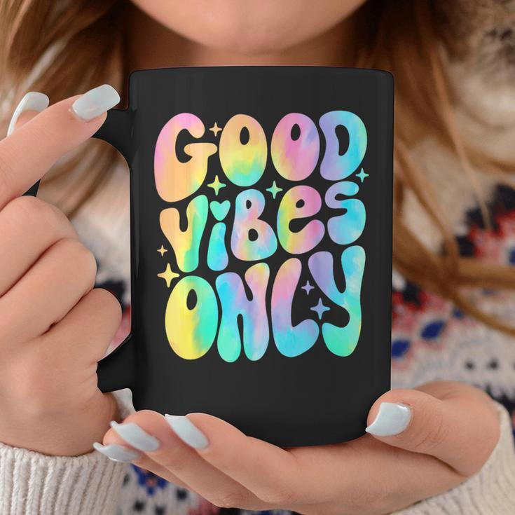Good Vibes Only Tie Dye Groovy Retro 60S 70S Peace Love Coffee Mug Unique Gifts