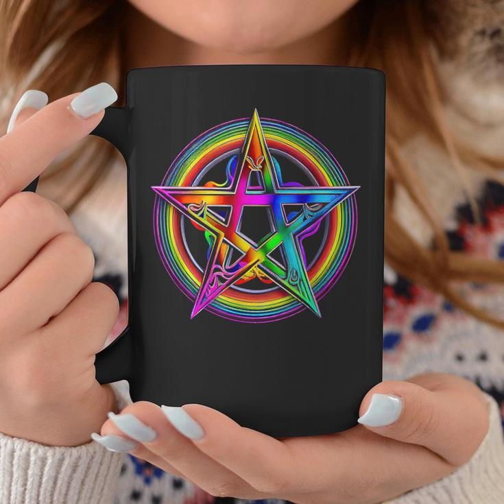 Goth Lgbtq Gay Pride Satanic Rainbow Pentagram Coffee Mug Unique Gifts