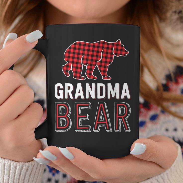 Grandma Bear Red Buffalo Plaid Matching Family Christmas Coffee Mug Unique Gifts