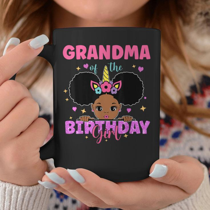 Grandma Of The Birthday Girl Melanin Afro Unicorn Princess Coffee Mug Personalized Gifts