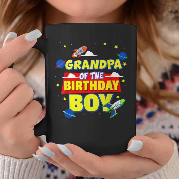 Grandpa Of Birthday Astronaut Boy Outer Space Theme Party Coffee Mug Unique Gifts