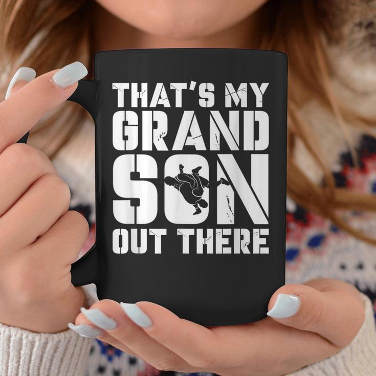 My Grandson Out There Wrestling Grandma Grandpa Coffee Mug Unique Gifts