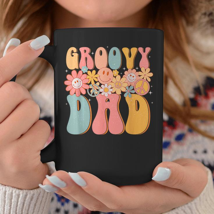 Groovy Dad Retro Fathers Day Colorful Peace Sign Smile Face Coffee Mug Unique Gifts