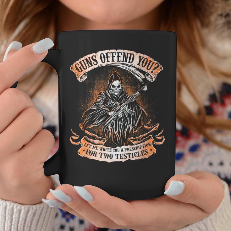 Guns Offend You Grim Reaper 2Nd Amendment Gun Rights Coffee Mug Unique Gifts