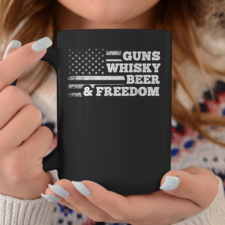 Guns Whisky Beer And Freedom American Flag Drinking Coffee Mug Unique Gifts