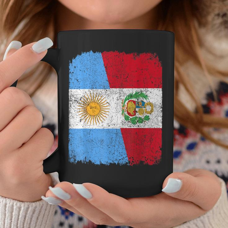 Half Argentinian Half Peruvian Flag Heritage Pride Roots Coffee Mug Unique Gifts