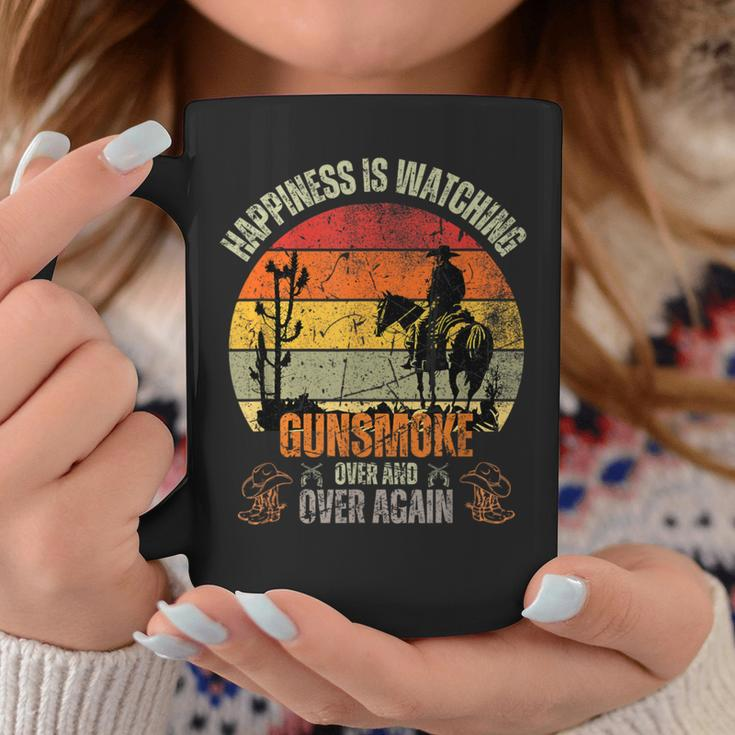 Happiness Is Watching Gun-Smoke Over And Vintage Cowboys Coffee Mug Unique Gifts