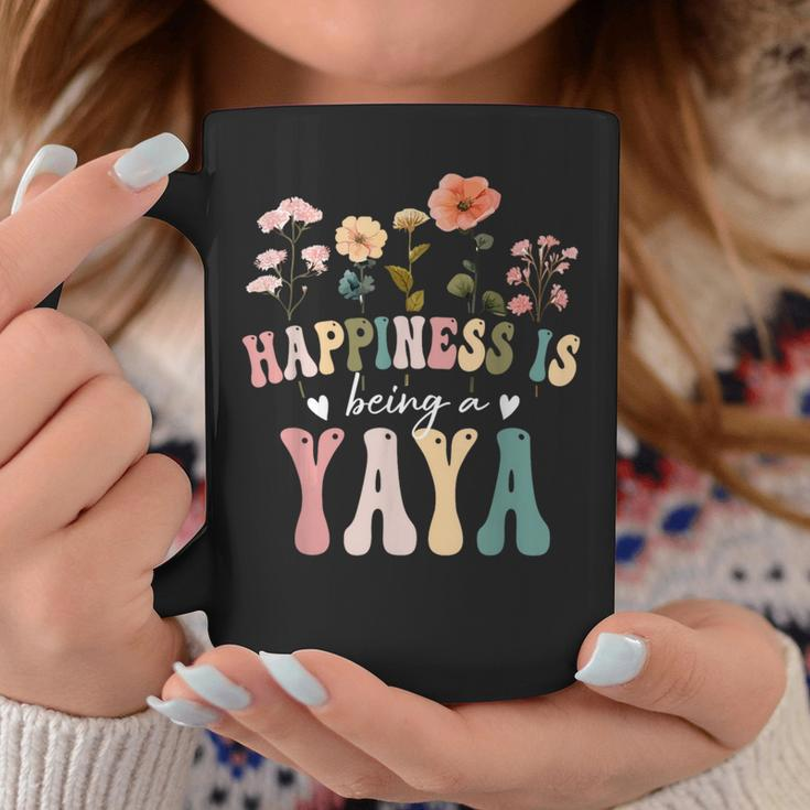 Happiness Is Being A Yaya Floral Yaya Mother's Day Coffee Mug Personalized Gifts
