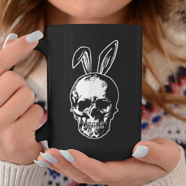 Happy Easter Skull With Bunny Ears Ironic Coffee Mug Unique Gifts