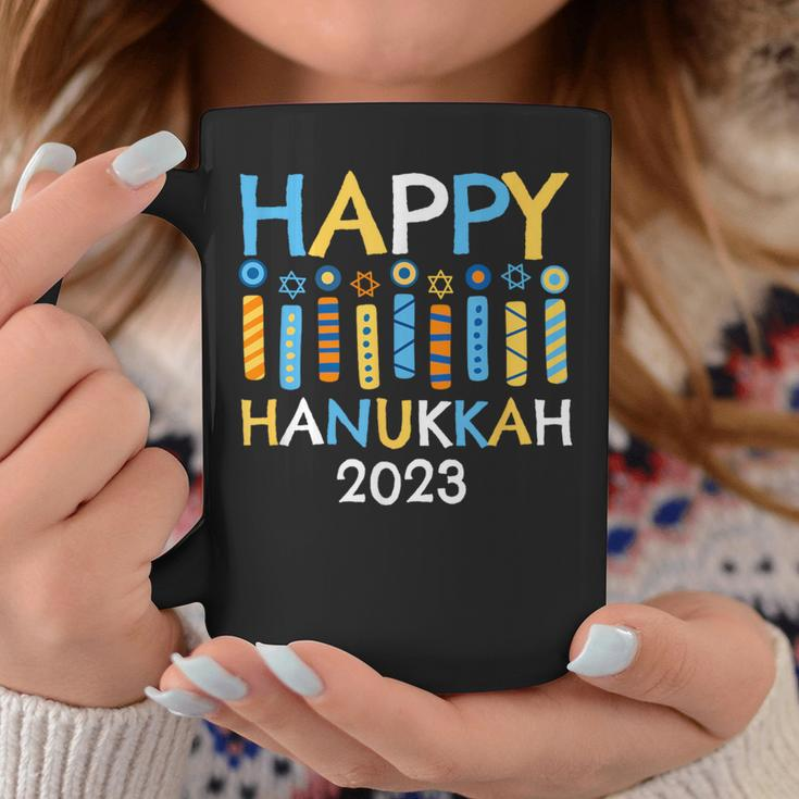 Happy Hanukkah 2023 Love And Light Jewish Menorah Family Coffee Mug Funny Gifts