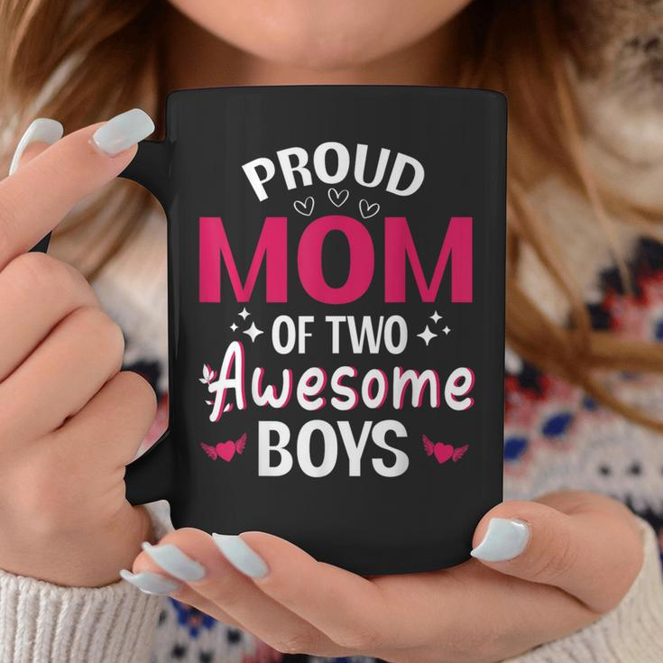 Happy Mother Day Mommy Proud Mom Of Two Awesome Boys Son Coffee Mug Personalized Gifts