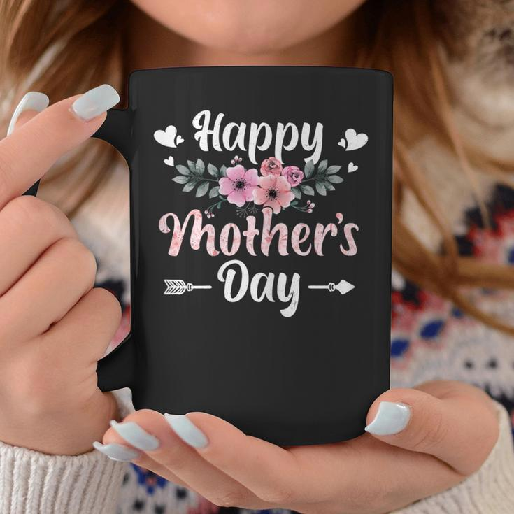 Happy Mother's Day With Floral Mom Mommy Grandma Womens Coffee Mug Personalized Gifts