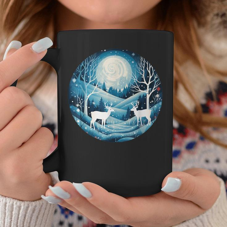 Happy Winter Scenery At Night With Animals And Snow Costume Coffee Mug Funny Gifts