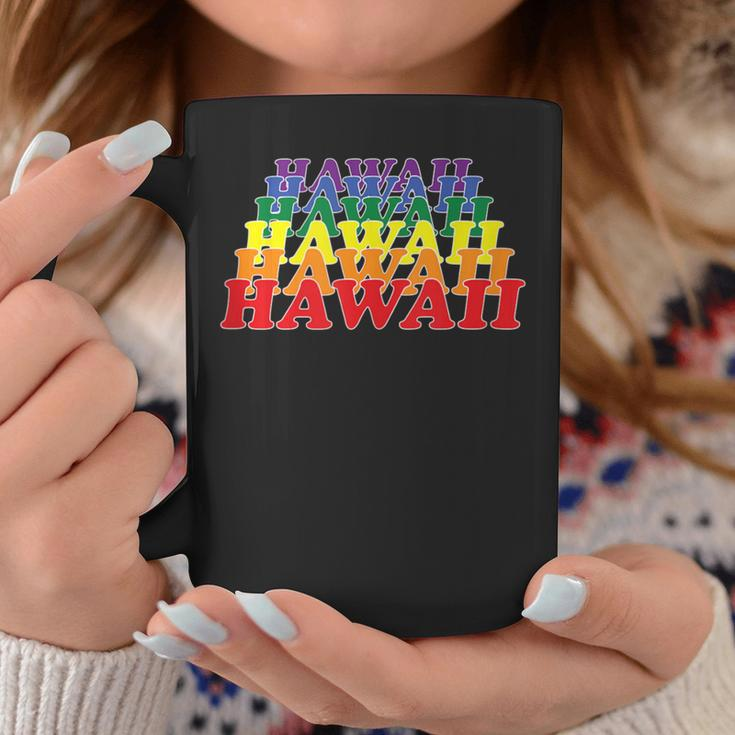 Hawaii State Gay Pride Rainbow Word Coffee Mug Unique Gifts