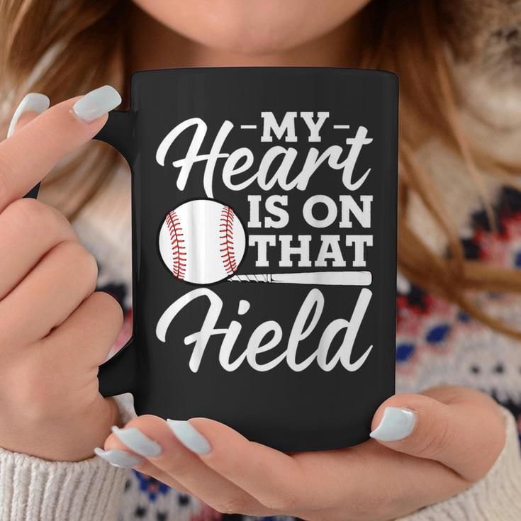 My Heart Is On That Field Baseball Mom Wife Coffee Mug Unique Gifts