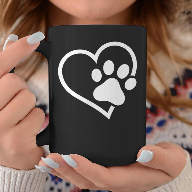 Heart With Paw For Cat Or Dog Lovers Coffee Mug Funny Gifts