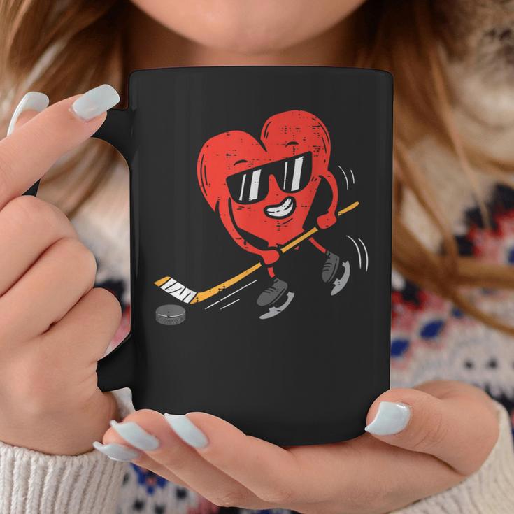 Heart Playing Ice Hockey Valentines Day Love Sports Boys Coffee Mug Unique Gifts