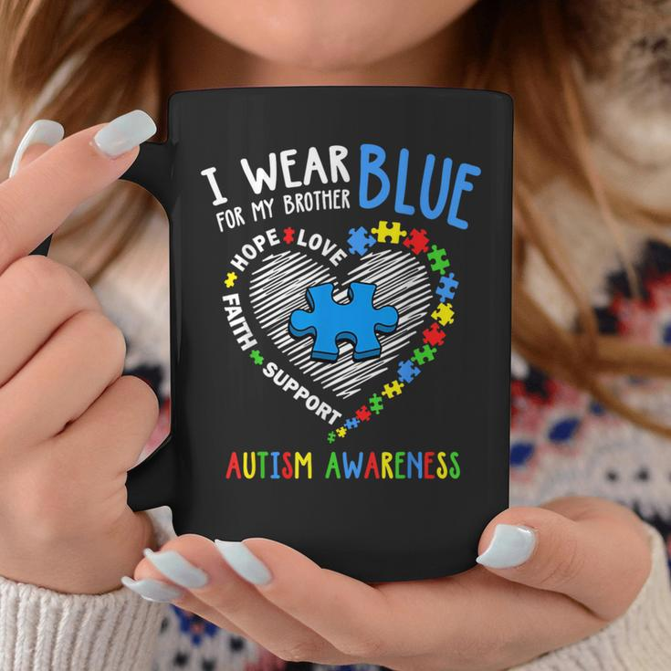 Heart I Wear Blue For My Brother Autism Awareness Month Coffee Mug Unique Gifts