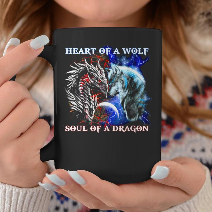Heart Of The Wolf Soul Of A Dragon Coffee Mug Unique Gifts