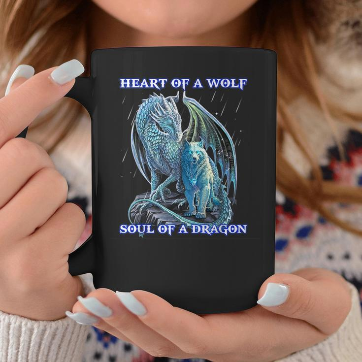 Heart Of Wolf Soul Of A Dragon Coffee Mug Personalized Gifts