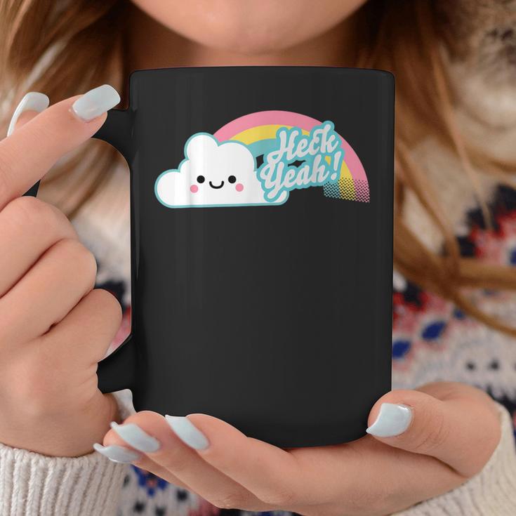 Heck Yeah Cute Kawaii Rainbow Coffee Mug Unique Gifts