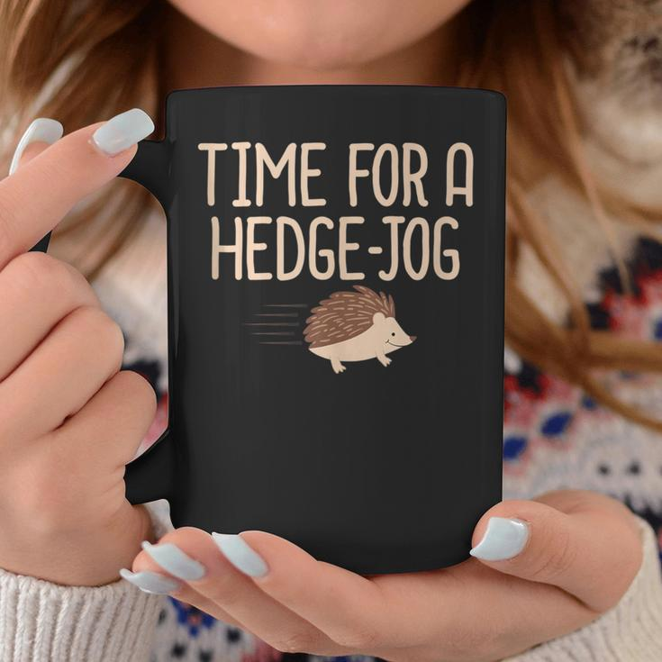 Hedgehog Time For A Hedge Jog Jogging Work Out Pun Coffee Mug Unique Gifts
