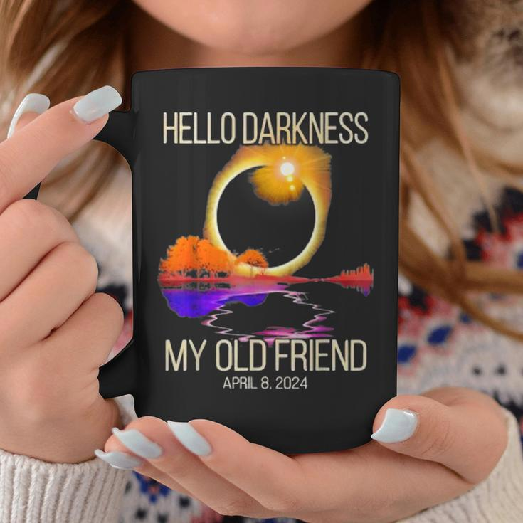 Hello Darkness My Old Friend Eclipse Solar April 08 2024 Coffee Mug Personalized Gifts