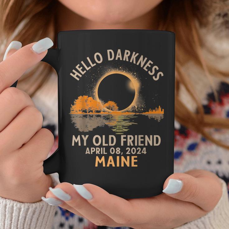 Hello Darkness My Old Friend Total Solar Eclipse 2024 Maine Coffee Mug Unique Gifts