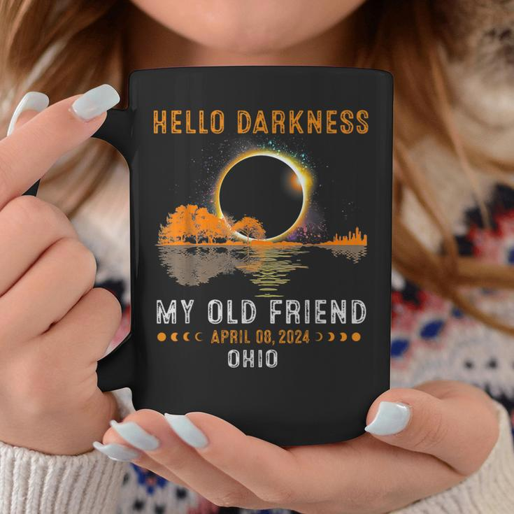 Hello Darkness My Old Friend Total Solar Eclipse 2024 Ohio Coffee Mug Funny Gifts
