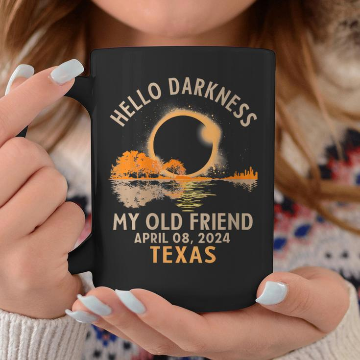 Hello Darkness My Old Friend Total Solar Eclipse 2024 Texas Coffee Mug Unique Gifts