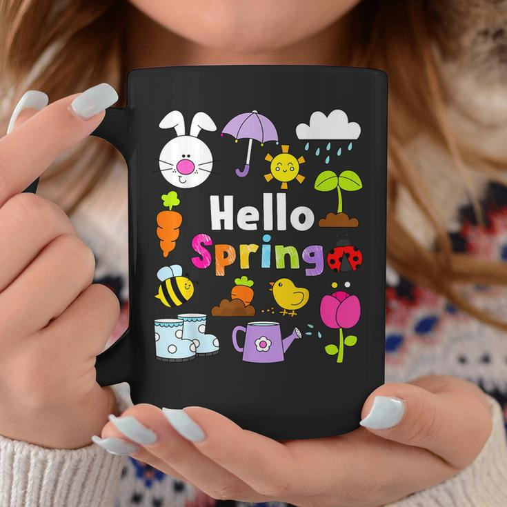 Hello Spring And Easter Day 2024 Bunny Hello Spring Toddler Coffee Mug Funny Gifts