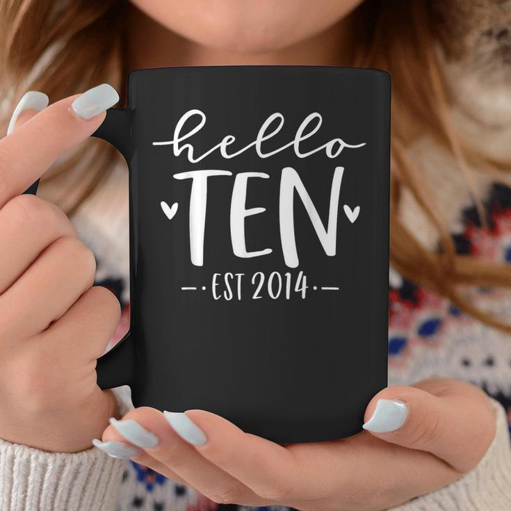 Hello Ten Est 2014 10-Year-Old 10Th Birthday Girl Coffee Mug Personalized Gifts