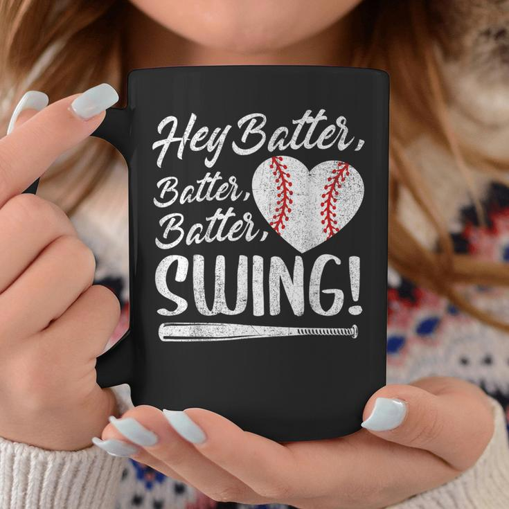 Hey Batter Swing Baseball Heart Mom Cute Women's Coffee Mug Personalized Gifts
