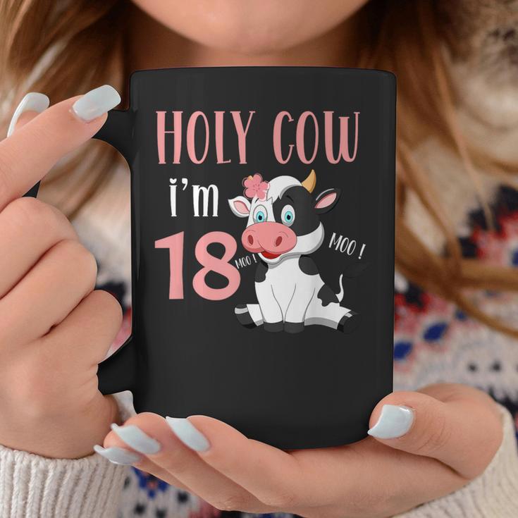 Holy Cow I'm 18 Cow Girl Birthday 18 Years Old Coffee Mug Unique Gifts