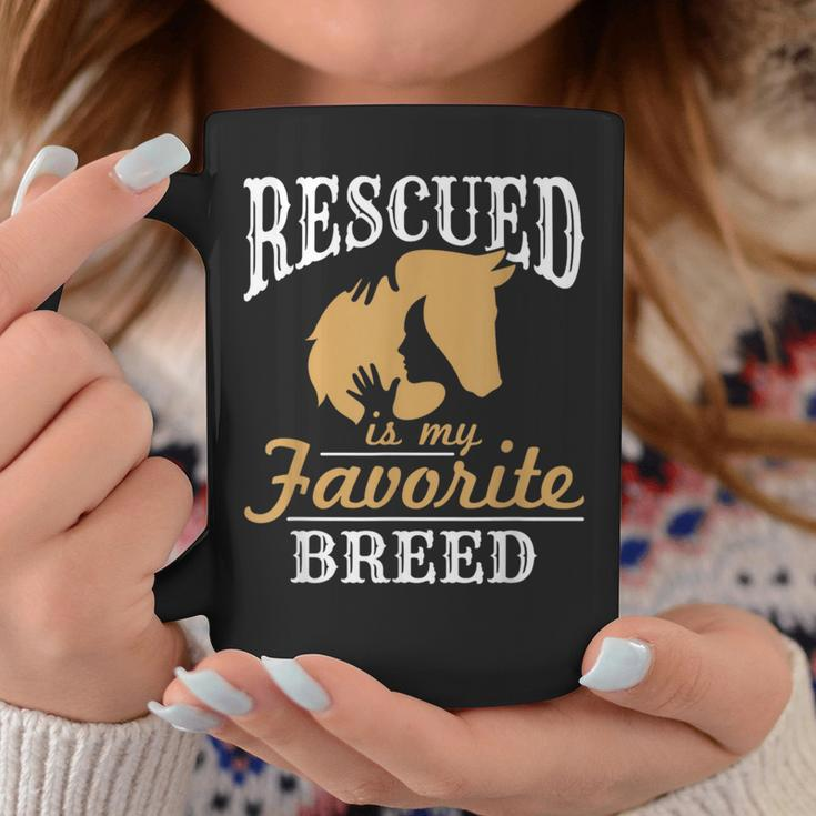 Horse Rescue Equine Rescued Is My Favorite Breed Adoption Coffee Mug Unique Gifts